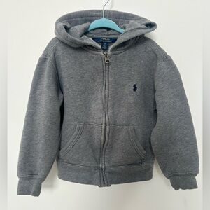 Toddler Boy Size 4 Polo Ralph Lauren Full Zip Hoodie Hooded Sweater Grey